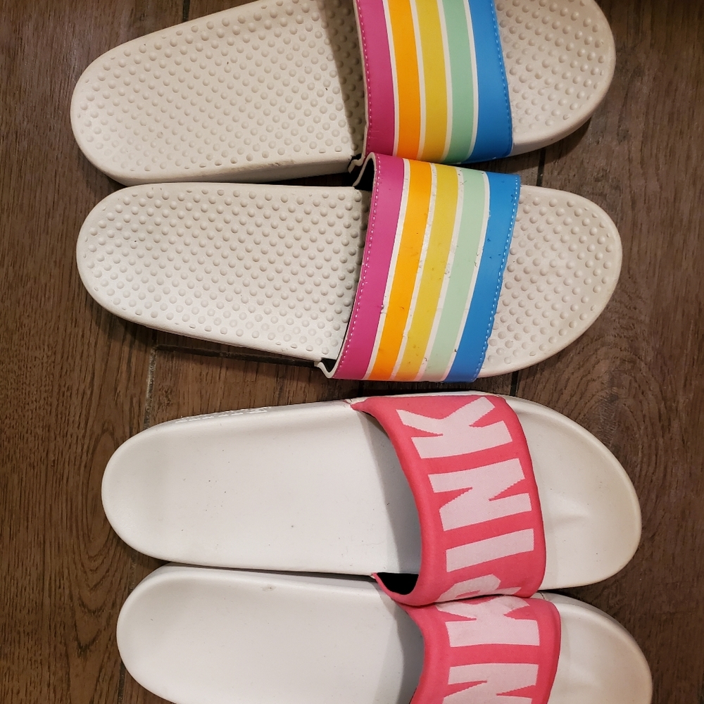 Victoria's Secret Pink Slides. Size Large